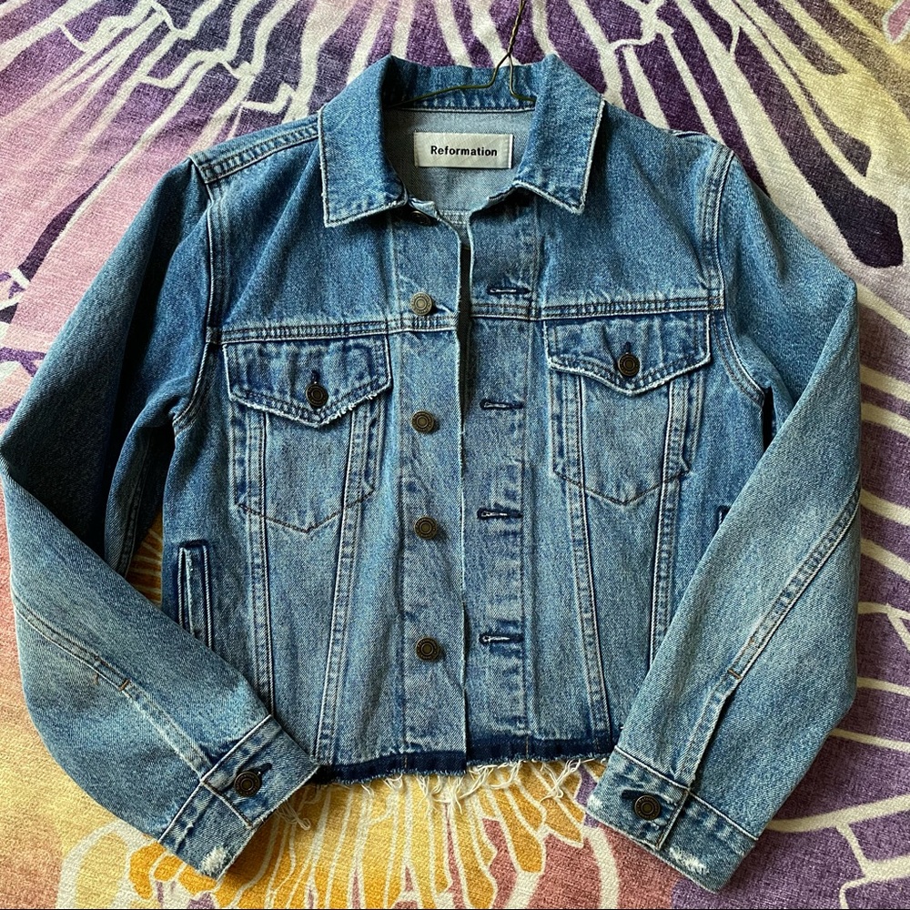 Reformation jean jacket xs badlands